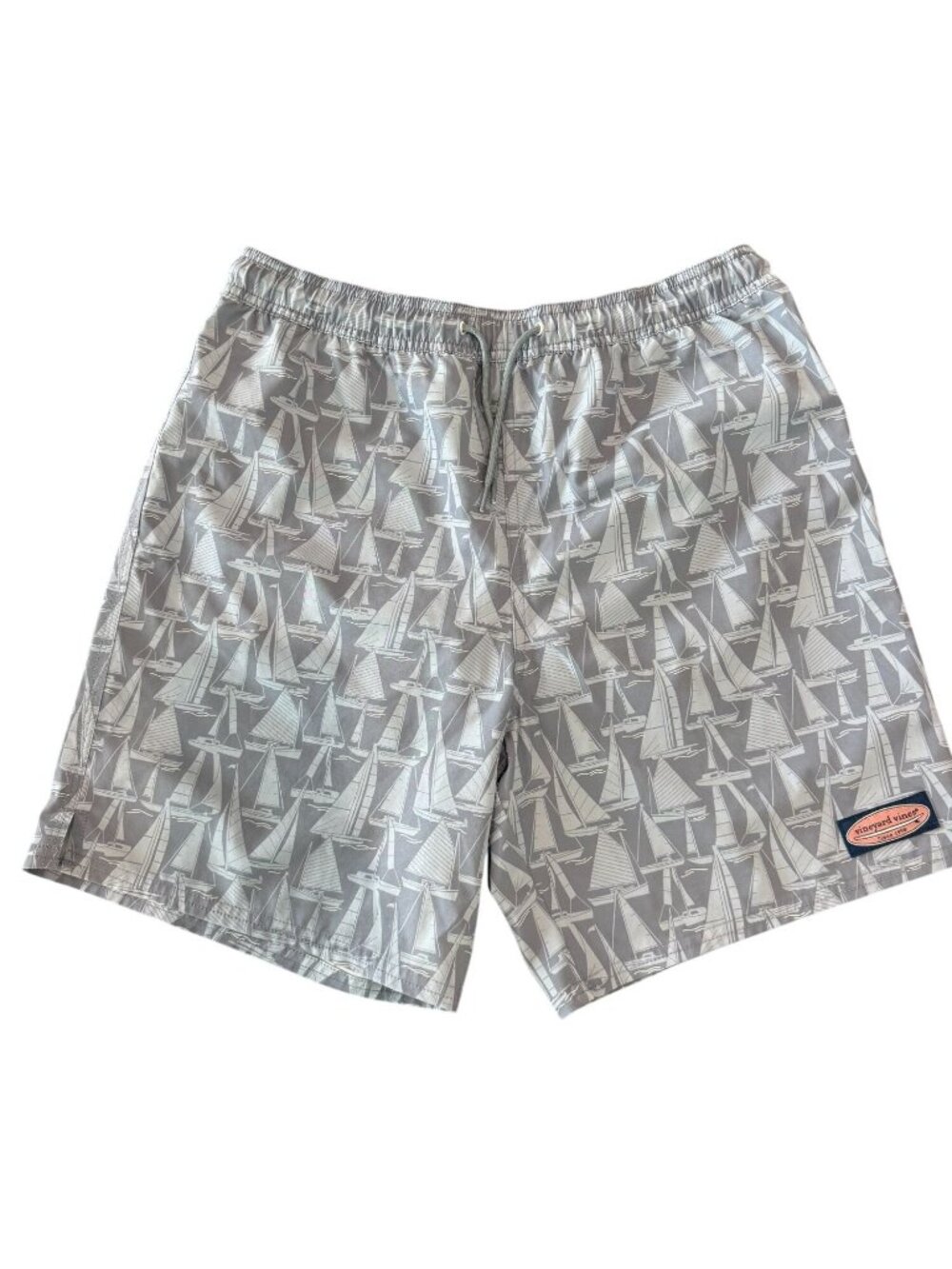 Big Kid's Chappy Sailboat Print Swim Trunks, size XL